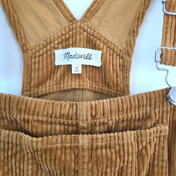 Madewell Straight Leg Corduroy Overalls Women's Medium Golden - Picture 5 of 9